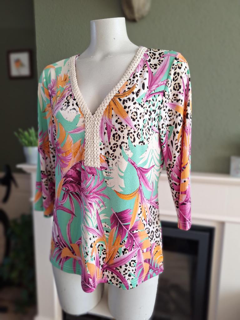 Batida mooie fleurige shirt top 3 M 38, Kleding | Dames, Tops, Maat 38/40 (M), Verzenden, Zo goed als nieuw, Lange mouw