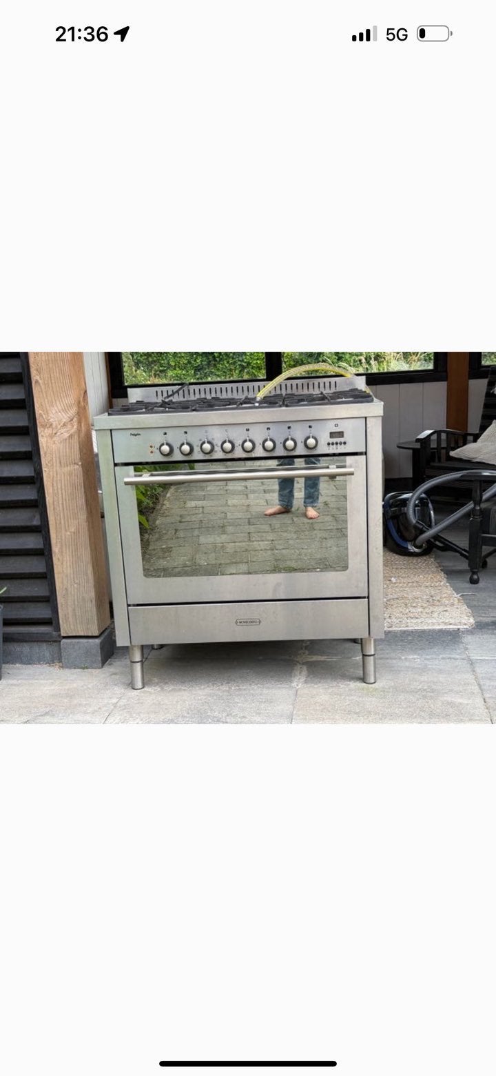 Gasfornuis met oven, Witgoed en Apparatuur, Fornuizen, 60 cm of meer, Ophalen of Verzenden, Zo goed als nieuw, Gas