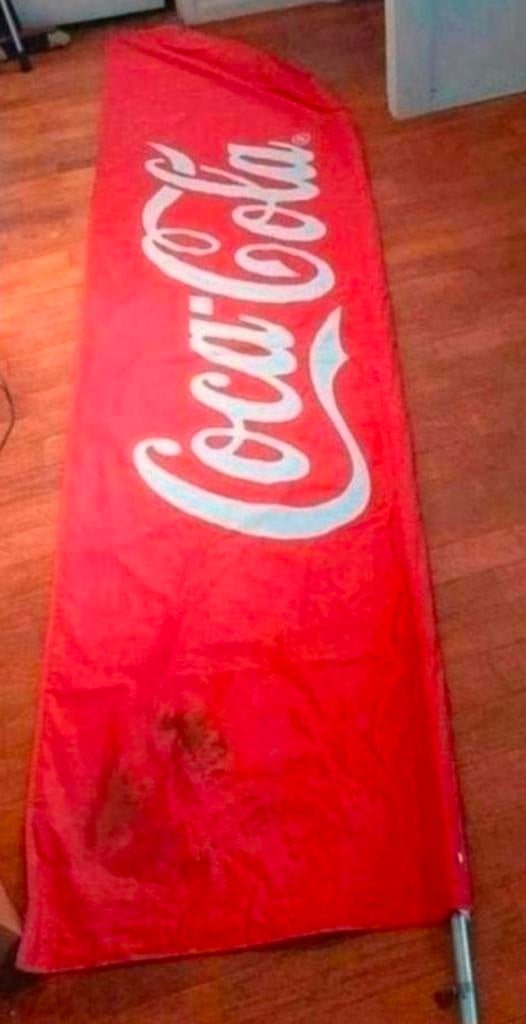 Coca Cola vlag. Staand in de grond., Ophalen of Verzenden, Gebruikt