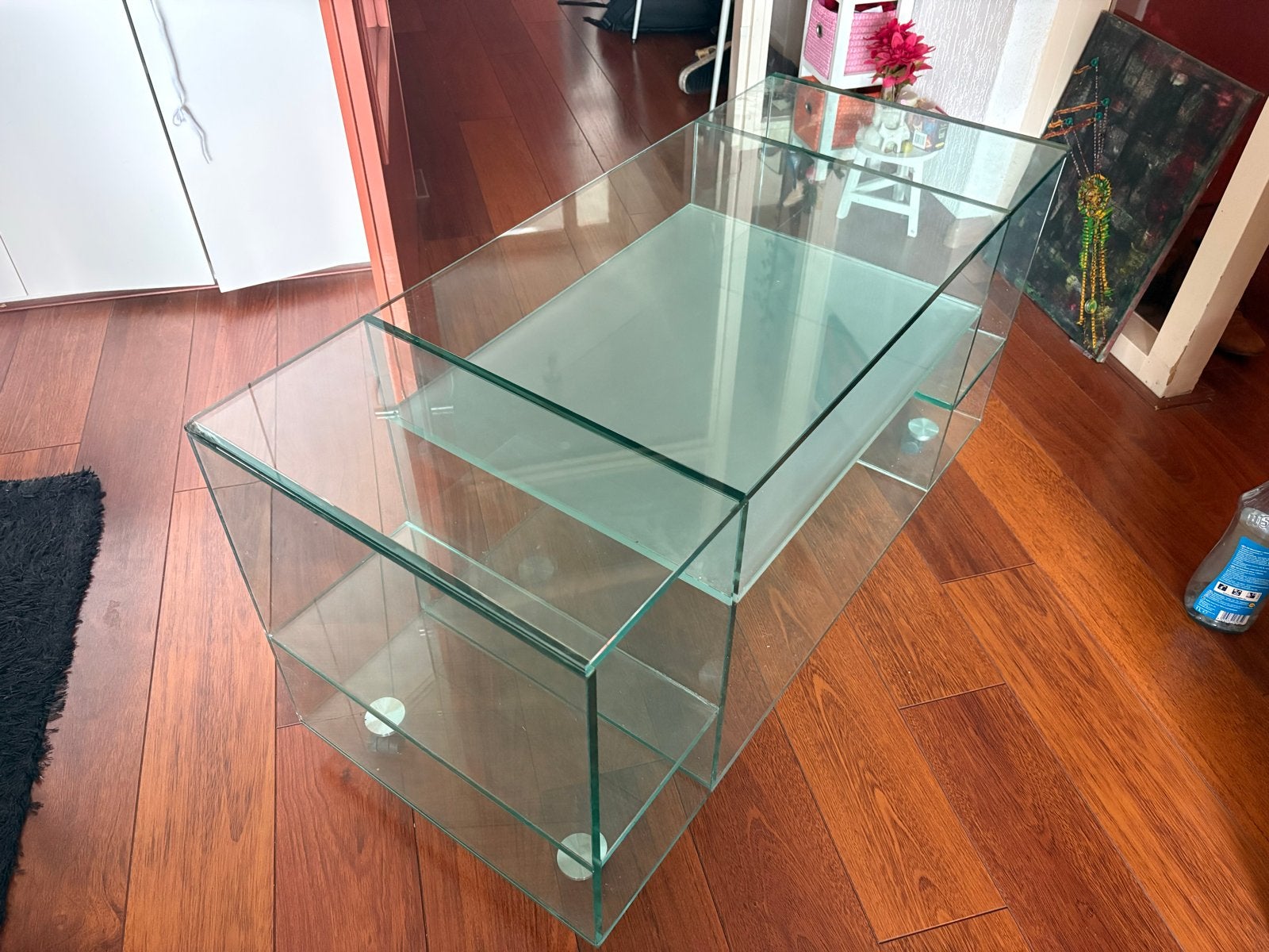 Gratis glazen tv-meubel - Snel ophalen!, Ophalen, Gebruikt, 100 tot 150 cm, Glas