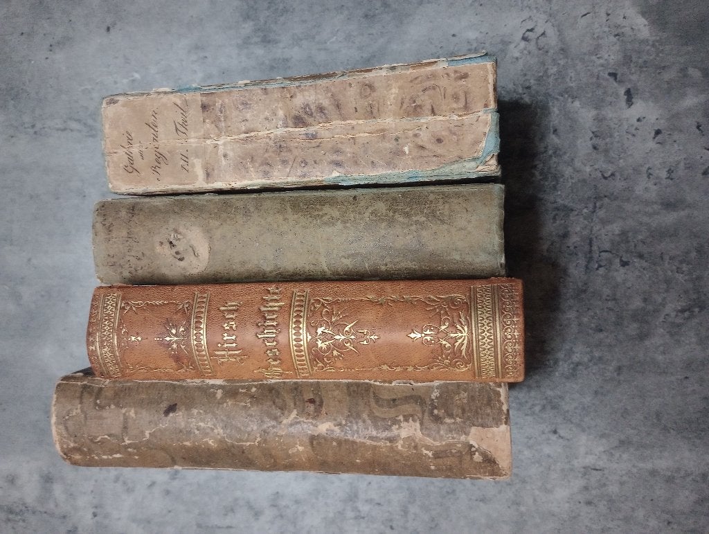 4 antieke duitse boeken, 1770, 1875, 1775, 1824, Antiek en Kunst, Ophalen of Verzenden