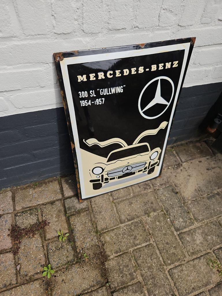 Mercedes-Benz 300 SL "Gullwing" Emaille Bord, Ophalen of Verzenden