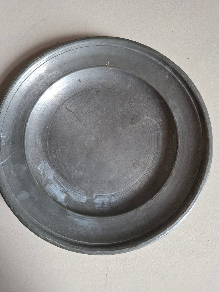 Klein tinnen bord met merktekens, Ophalen of Verzenden