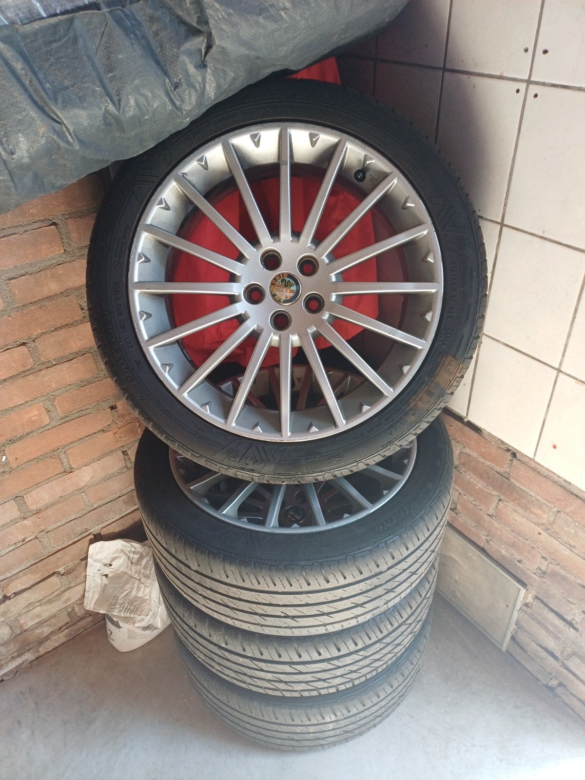 Alfa romeo 156/147 velgen met goede banden, Ophalen, Zomerbanden, Band(en)
