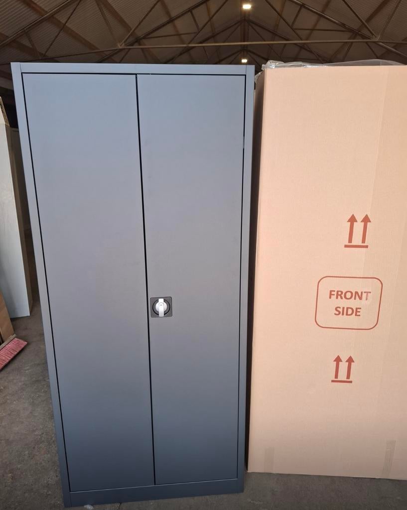 Nieuwe metalen draaideurkast, antraciet, 180 hoog, Ophalen, Nieuwe metalen draaideurkasten, Nieuw, 50 tot 100 cm