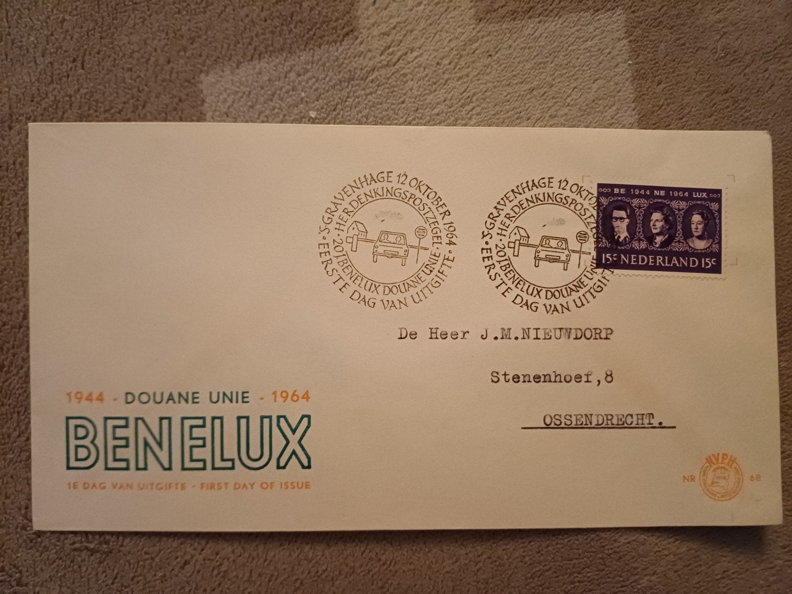Benelux Douane Unie 1944-1964 Eerste Dag Uitgifte, Ophalen of Verzenden