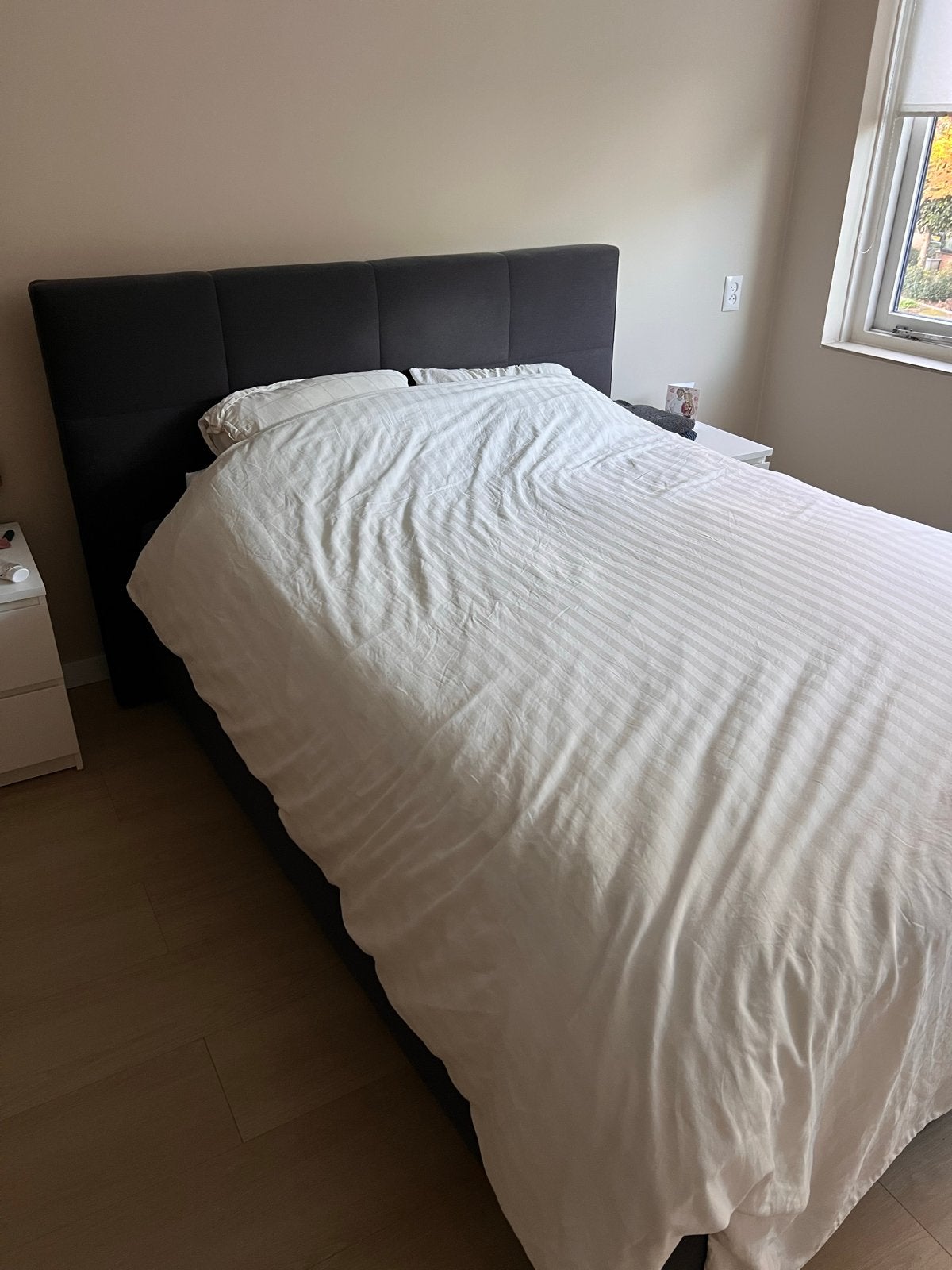 Tweepersoonsbed Karlsson met hoofdbord, Ophalen, Gebruikt, 210 cm, Tweepersoons