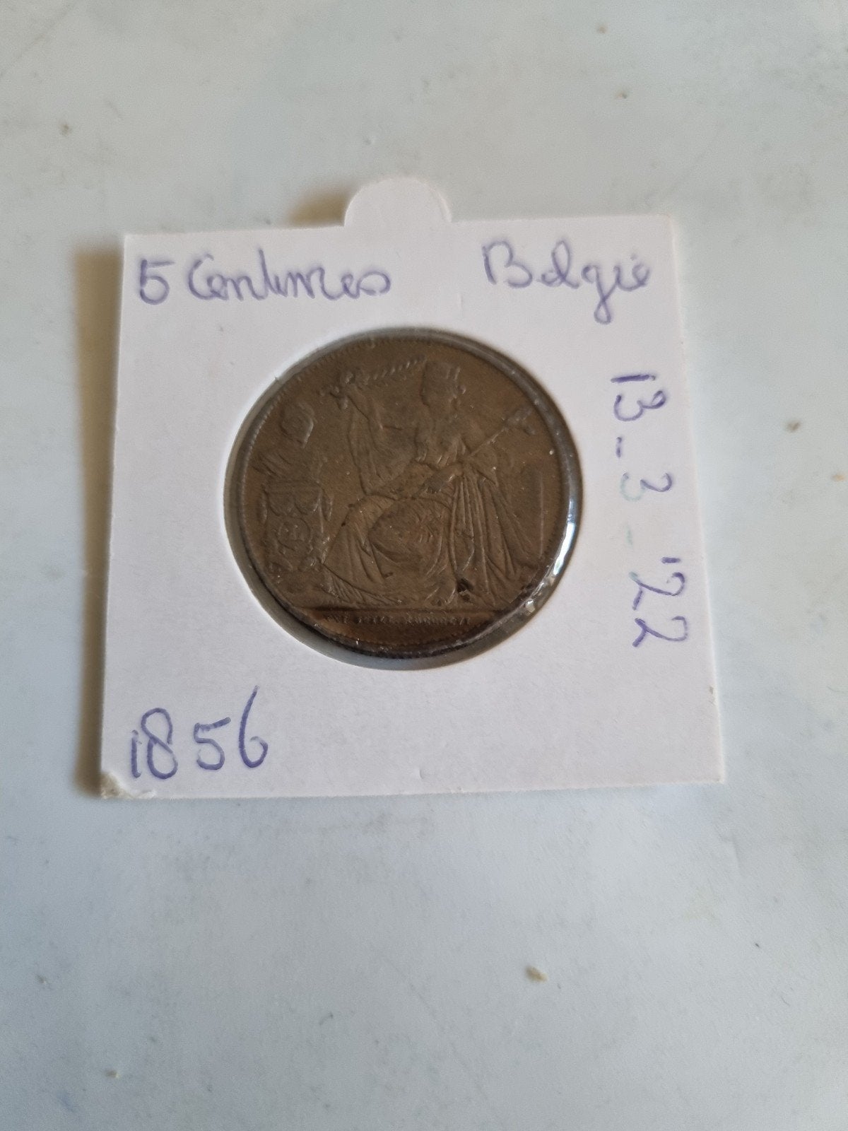 België: een zeer mooie bronzen 5 Centimes module uit 1856, Ophalen of Verzenden, Brons, Losse munt