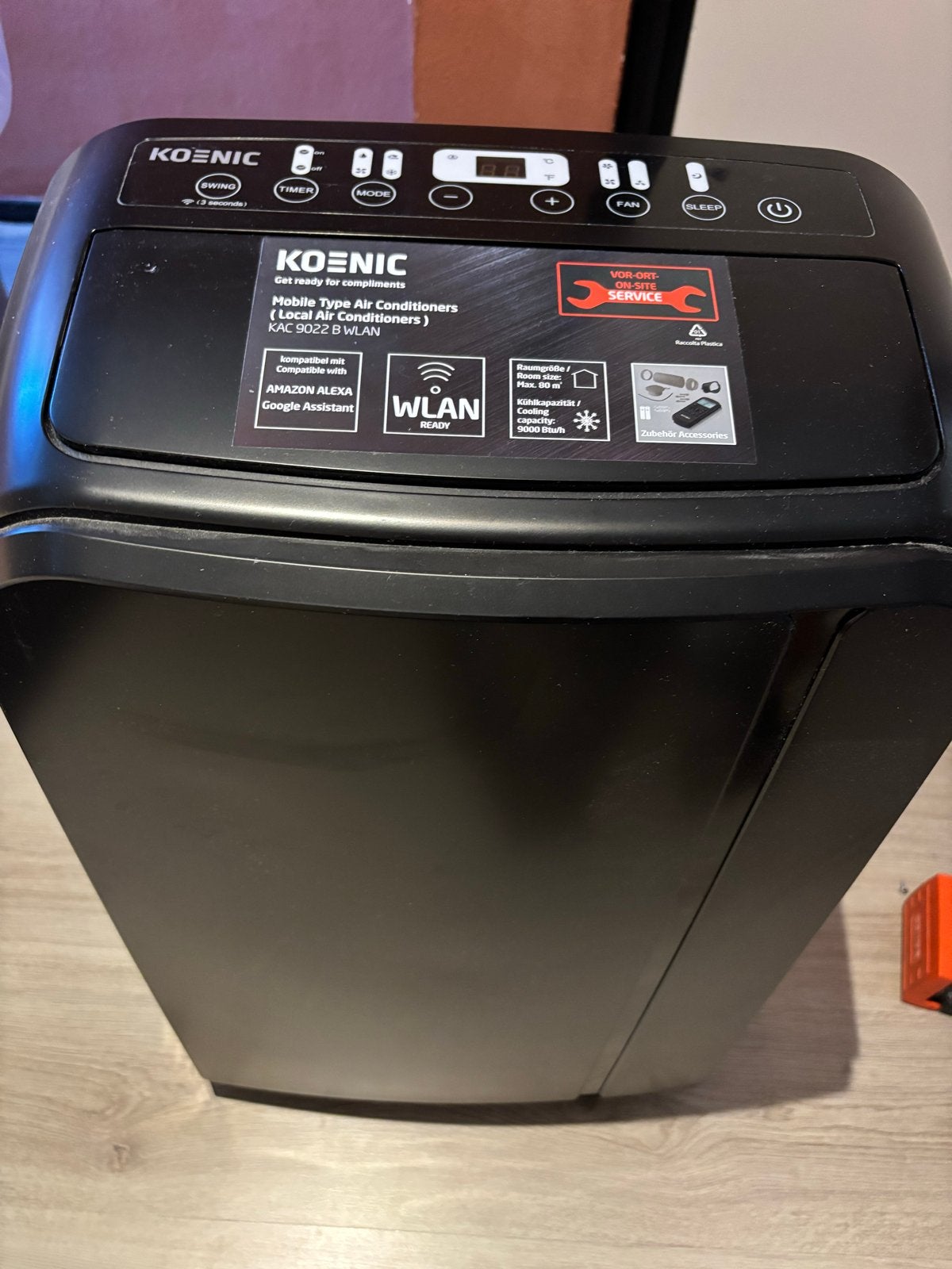 Koenic KAC 9022 B WLAN Mobiele Airco - Zo goed als nieuw, Witgoed en Apparatuur, Airco's, Ophalen, Nieuw, 3 snelheden of meer