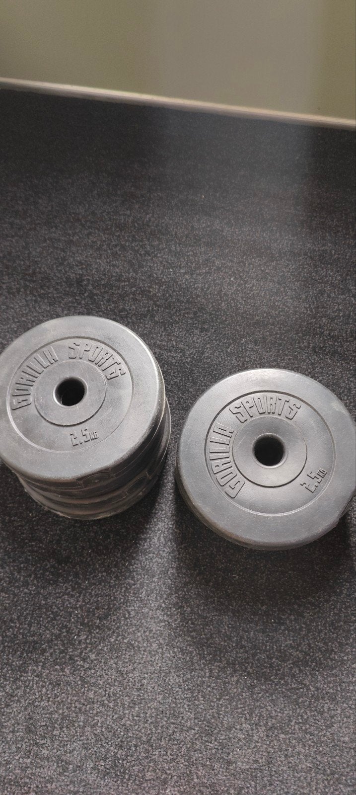 7x Gewichten 2,5 kg halterschijven - Gorilla Sports, Ophalen
