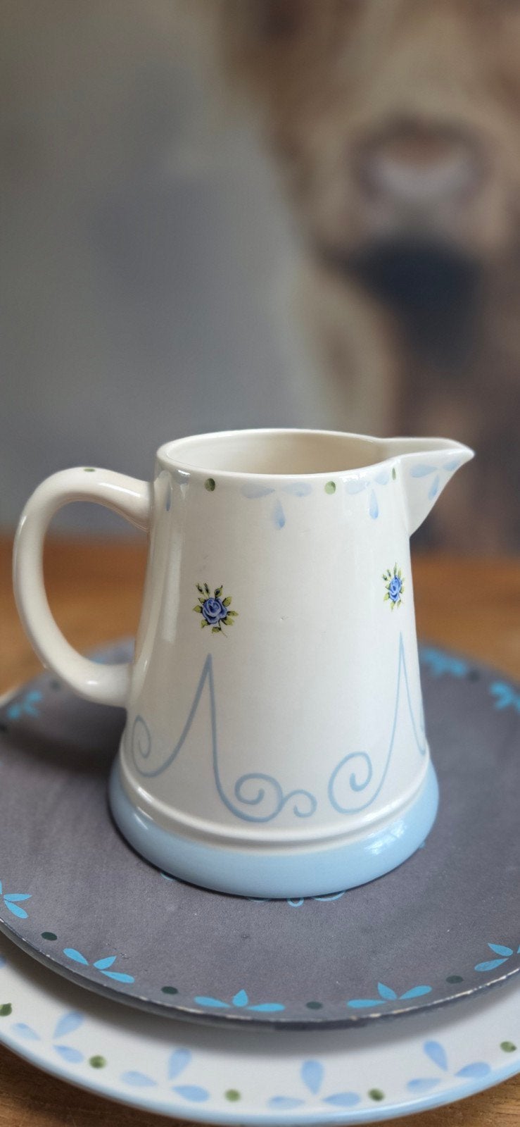 Jet by Ter Steege - vintage set kan + 2 schalen, blauw/wit, Ophalen