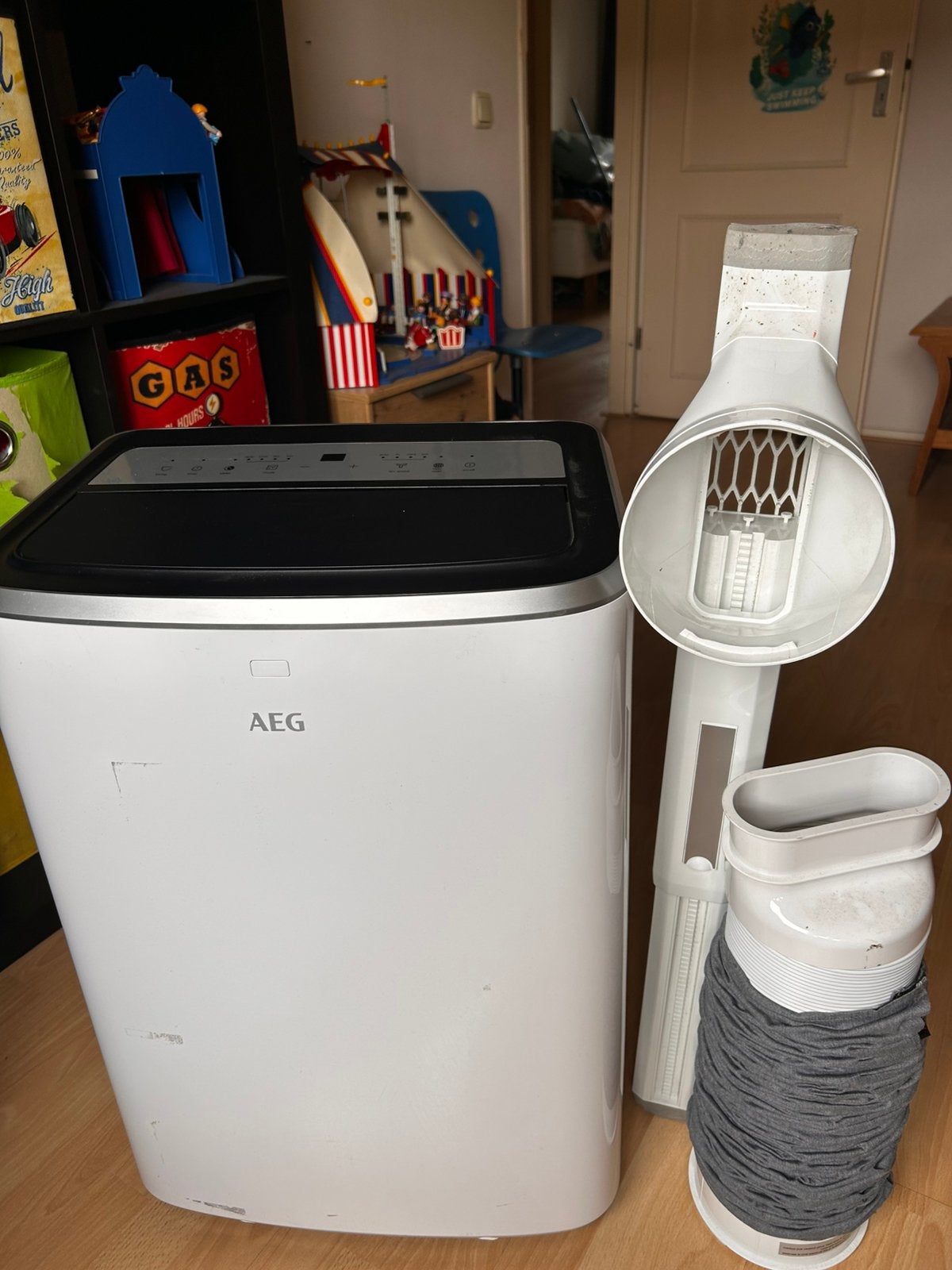 AEG mobiele airco, Witgoed en Apparatuur, Ophalen, Minder dan 60 m³, 3 snelheden of meer, Zo goed als nieuw