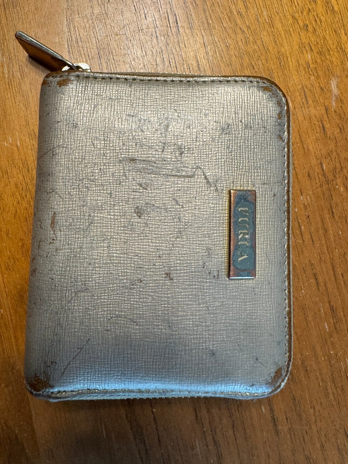 Furla portemonnee goud, Ophalen of Verzenden, Gebruikt, Overige kleuren, Leer