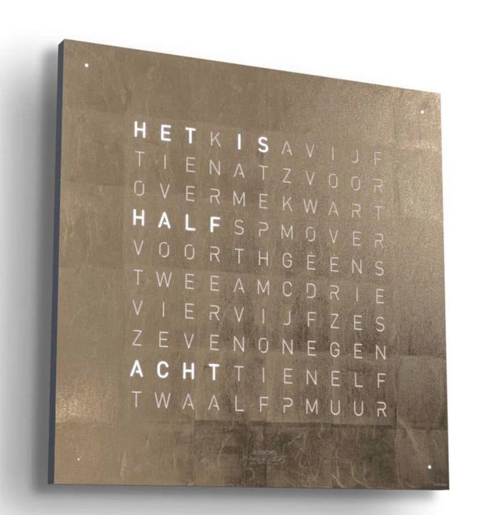 Nieuw Qlocktwo Moon Gold Woordklok Design Klok Midnight 45, Huis en Inrichting, Woonaccessoires | Klokken, Wandklok, Nieuw, Ophalen of Verzenden