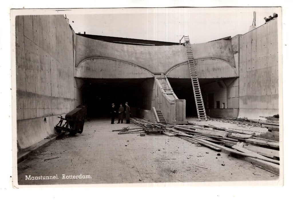 Rotterdam Bouw Maastunnel 1940, Verzamelen, Verzenden, 1920 tot 1940, Gelopen, Zuid-Holland