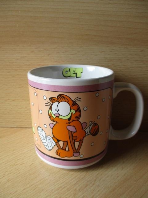 Garfield mok  Get well - gebroken voet  Enesco  9cm, Verzamelen, Ophalen of Verzenden, Gebruikt