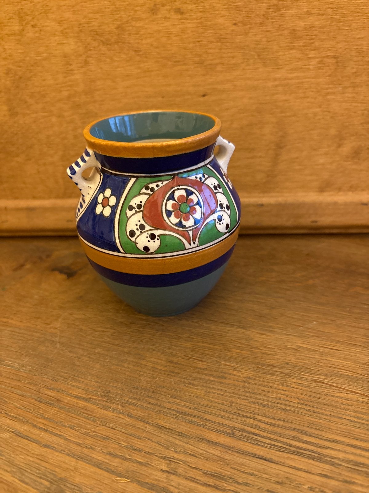Vintage Lindus Keramiek Vaasje - Handgeschilderd, Ophalen of Verzenden