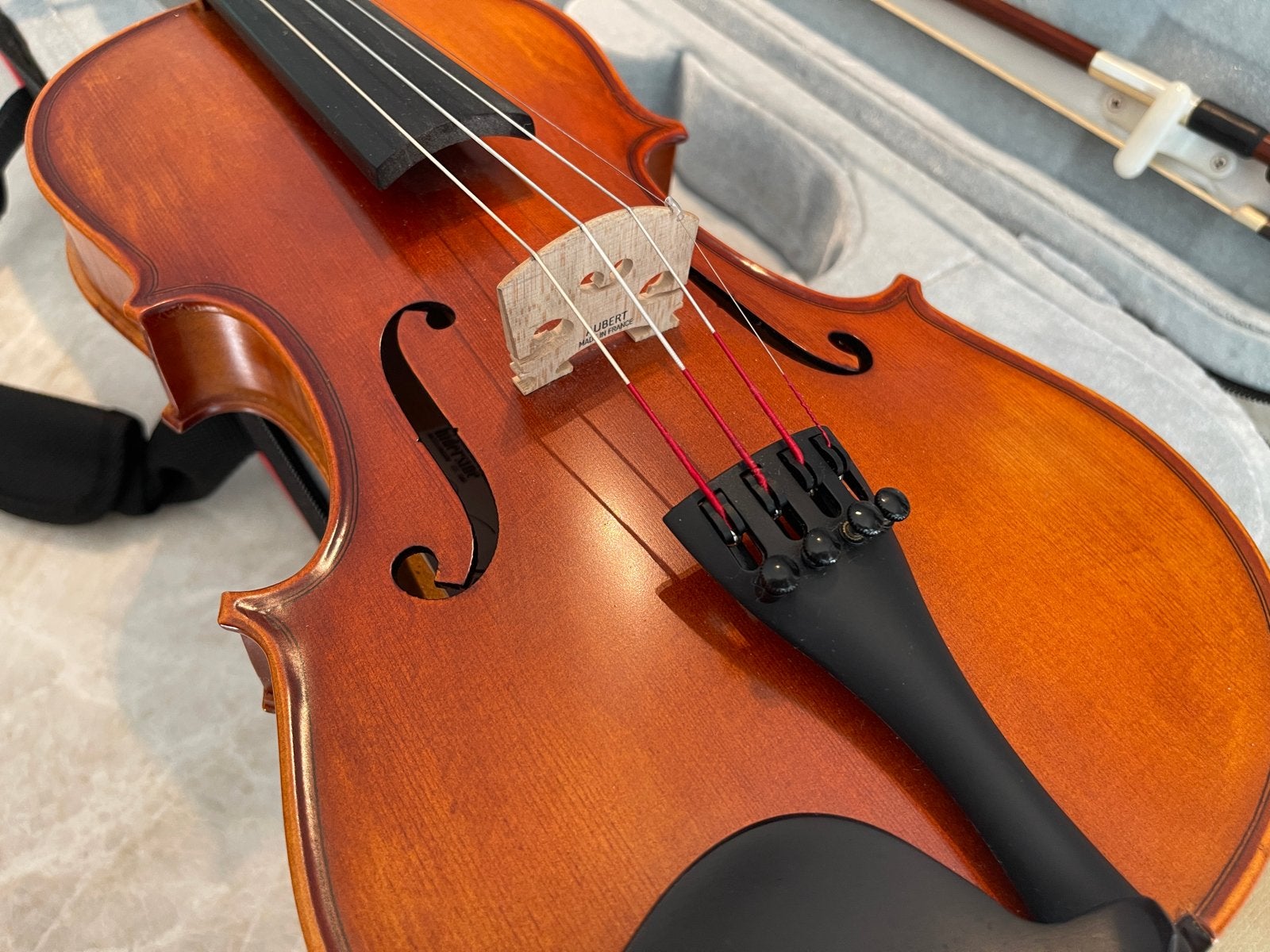 Hidersine Viool 4/4 met koffer, strijkstok en accessoires, Muziek en Instrumenten, Strijkinstrumenten | Violen en Altviolen, Ophalen