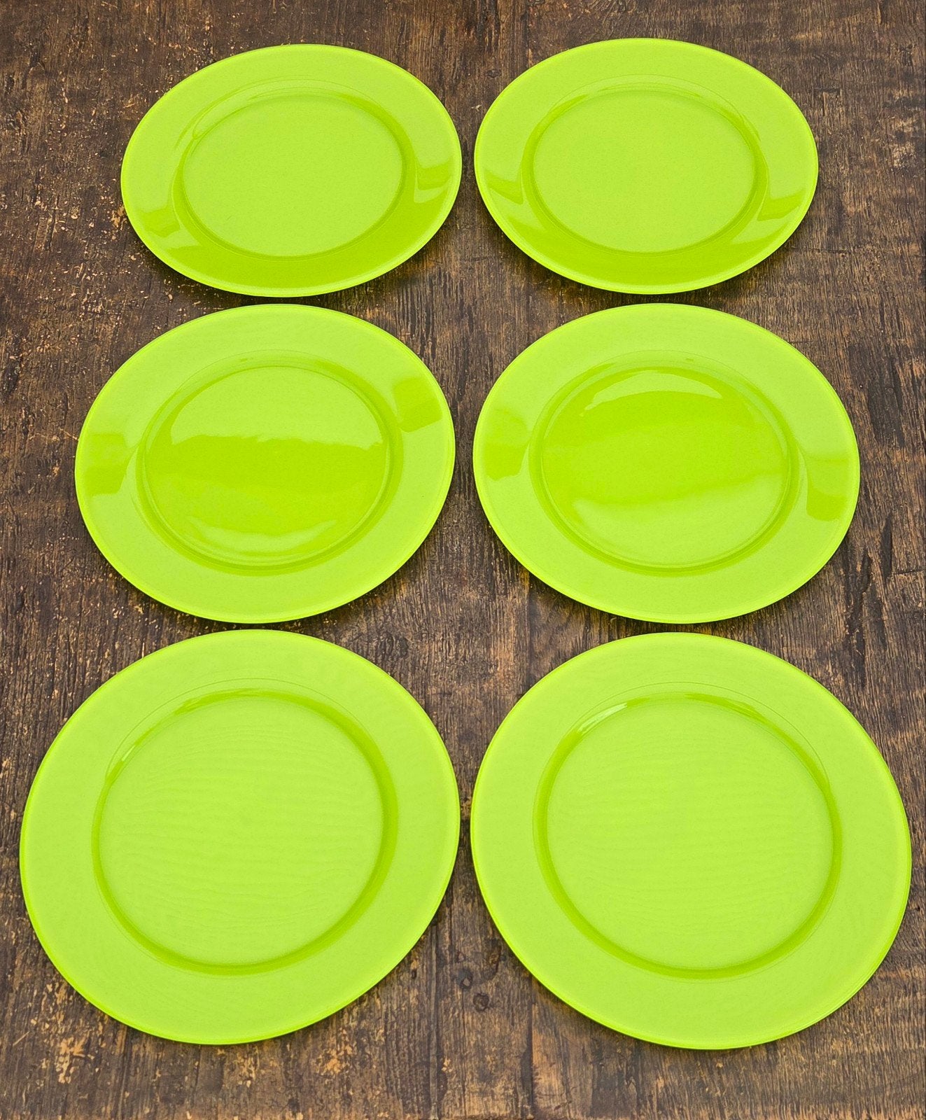 6x Zware glazen Oxo Woonwinkel onderborden / borden Ø 32 cm, Ophalen, Glas, Overige stijlen, Bord(en)