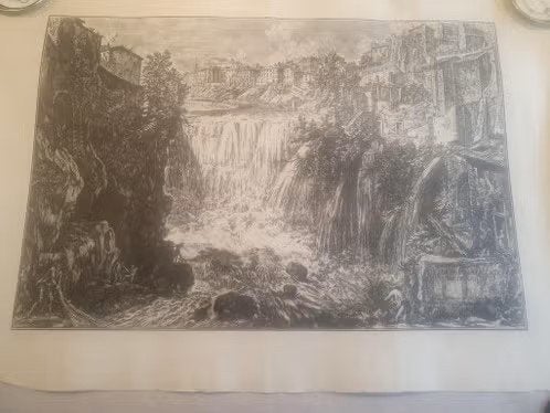 Ets Veduta della Cascata di Tivoli Piranesi. 1766., Ophalen