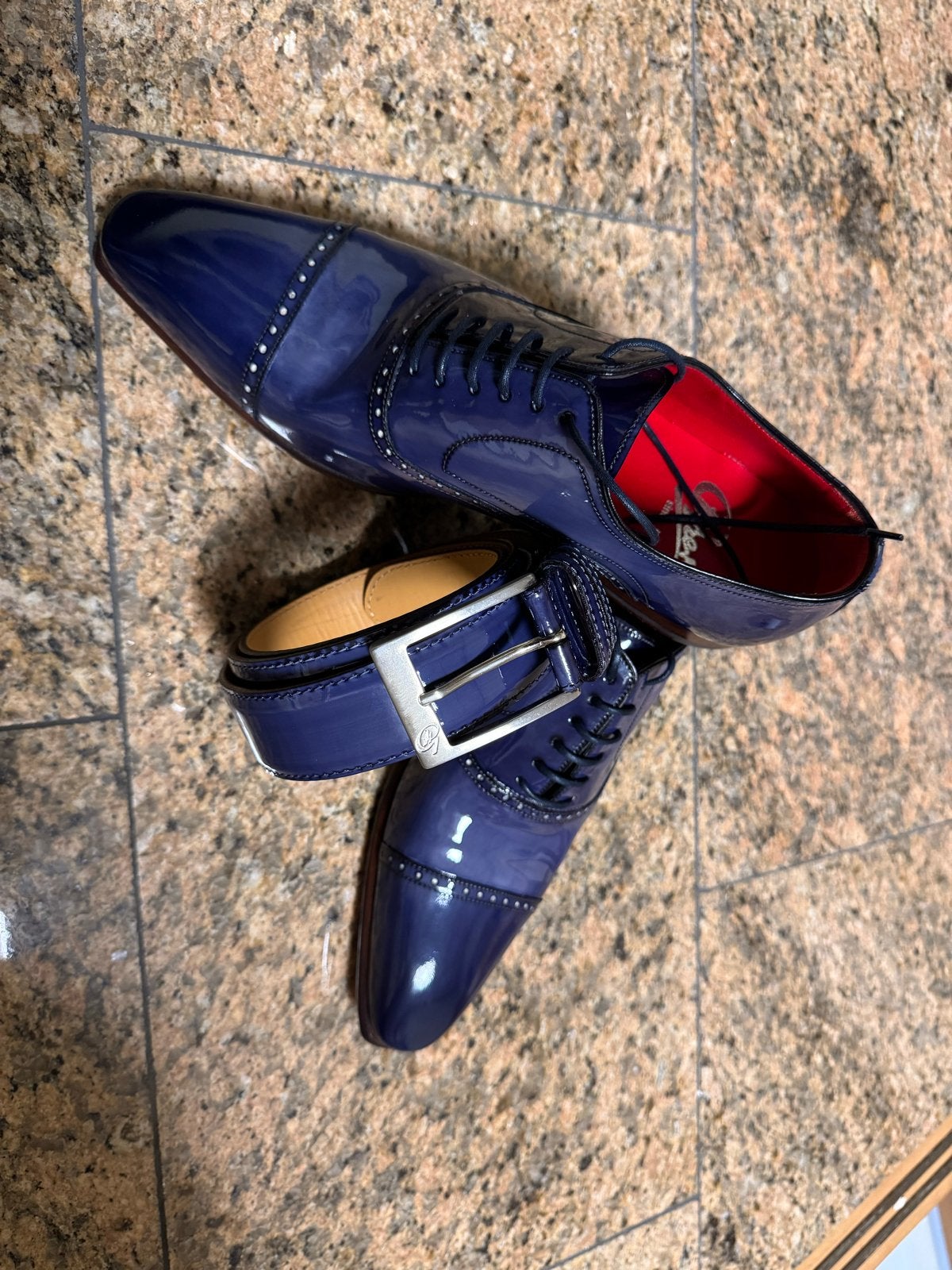 Herenschoenen Maat 7,5, Verzenden, Nieuw, Blauw, Veterschoenen