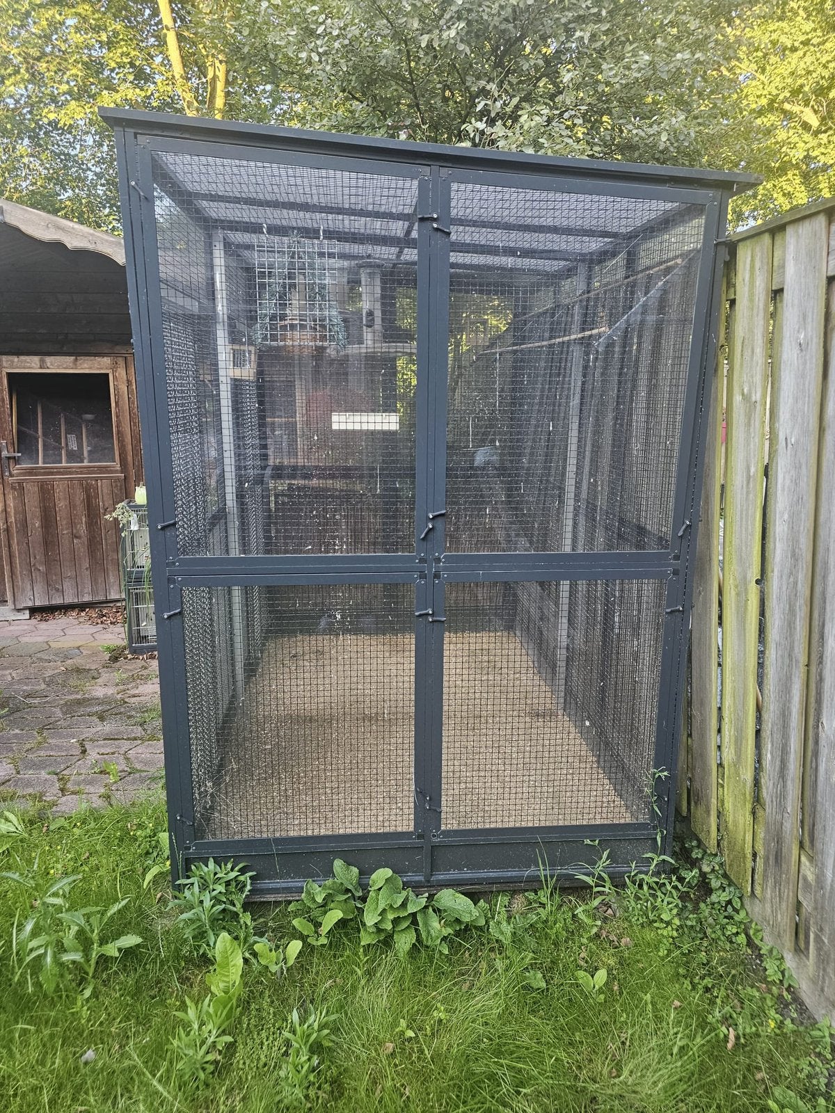 Volière, Dieren en Toebehoren, Vogels | Hokken en Kooien, Ophalen of Verzenden, Gebruikt, Aluminium, Volière