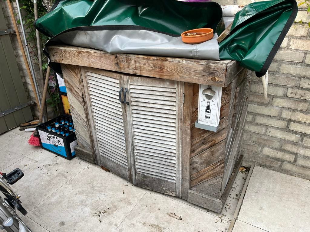 Tikibar van sloophout 130x66x100 cm buitenkeuken, Ophalen, Gebruikt, Gas, Vrijstaand