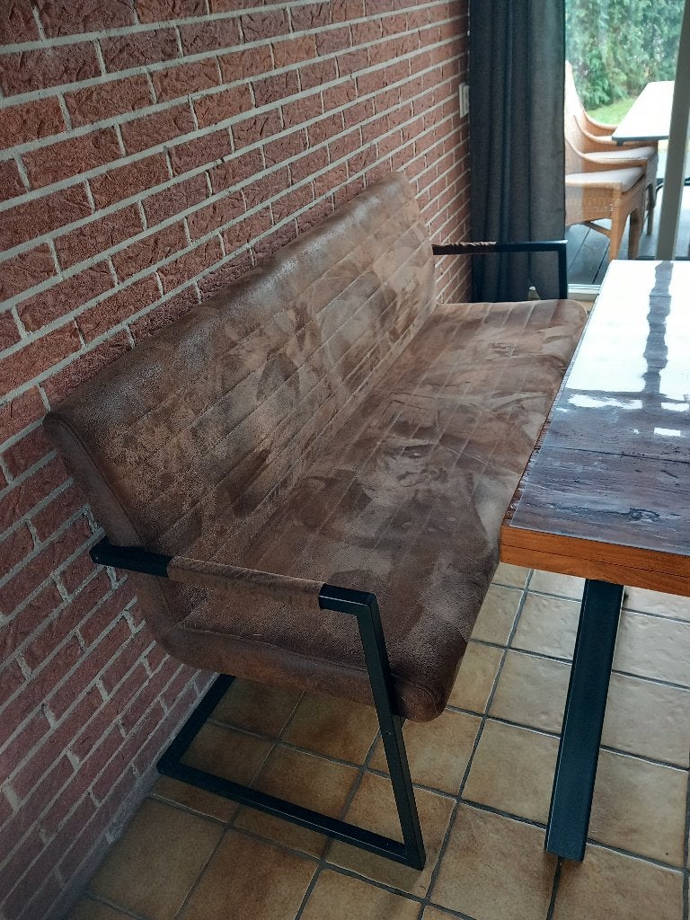 eethoekbankje, Huis en Inrichting, Ophalen, Gebruikt, Bruin, Eén
