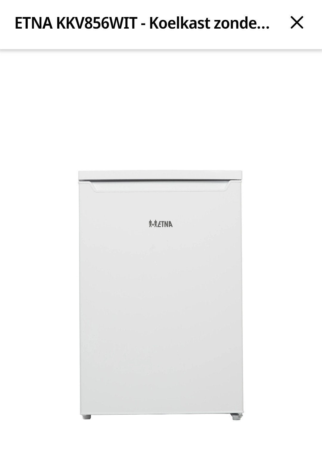 Etna KKV856WIT Tafelmodel Koelkast - Nieuw in doos, Witgoed en Apparatuur, Ophalen, Zonder vriesvak, Minder dan 85 cm, 100 tot 150 liter