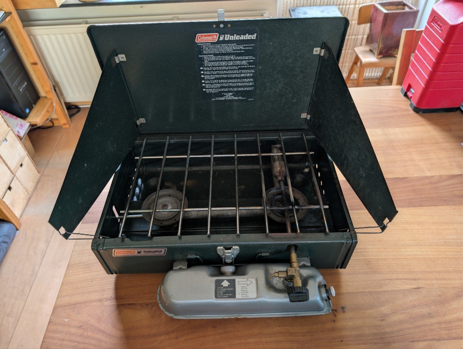 Coleman Unleaded Campstove 424 met brandstof en trechter, Ophalen of Verzenden, Gebruikt