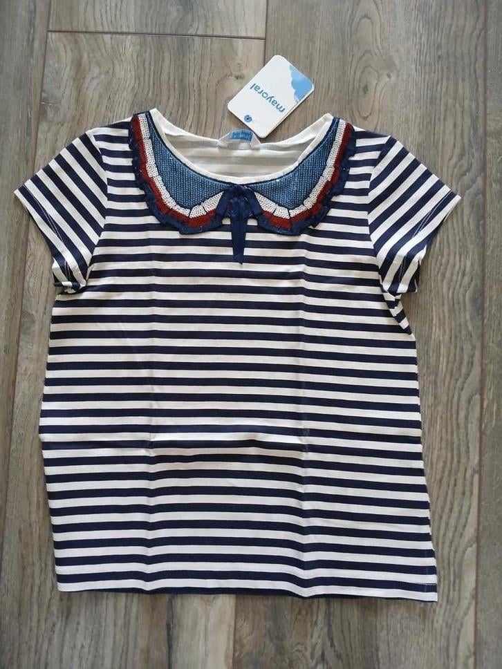 MAYORAL nieuw t shirt rood/wit/blauw 140 tip koningsdag!, Kinderen en Baby's, Kinderkleding | Maat 104, Mayoral, Meisje, Nieuw