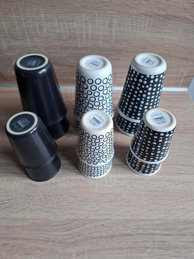 ASA koffiemokjes zwart wit ZGAN, Ophalen, Zo goed als nieuw, Overige stijlen, Kop(pen) en/of Schotel(s)