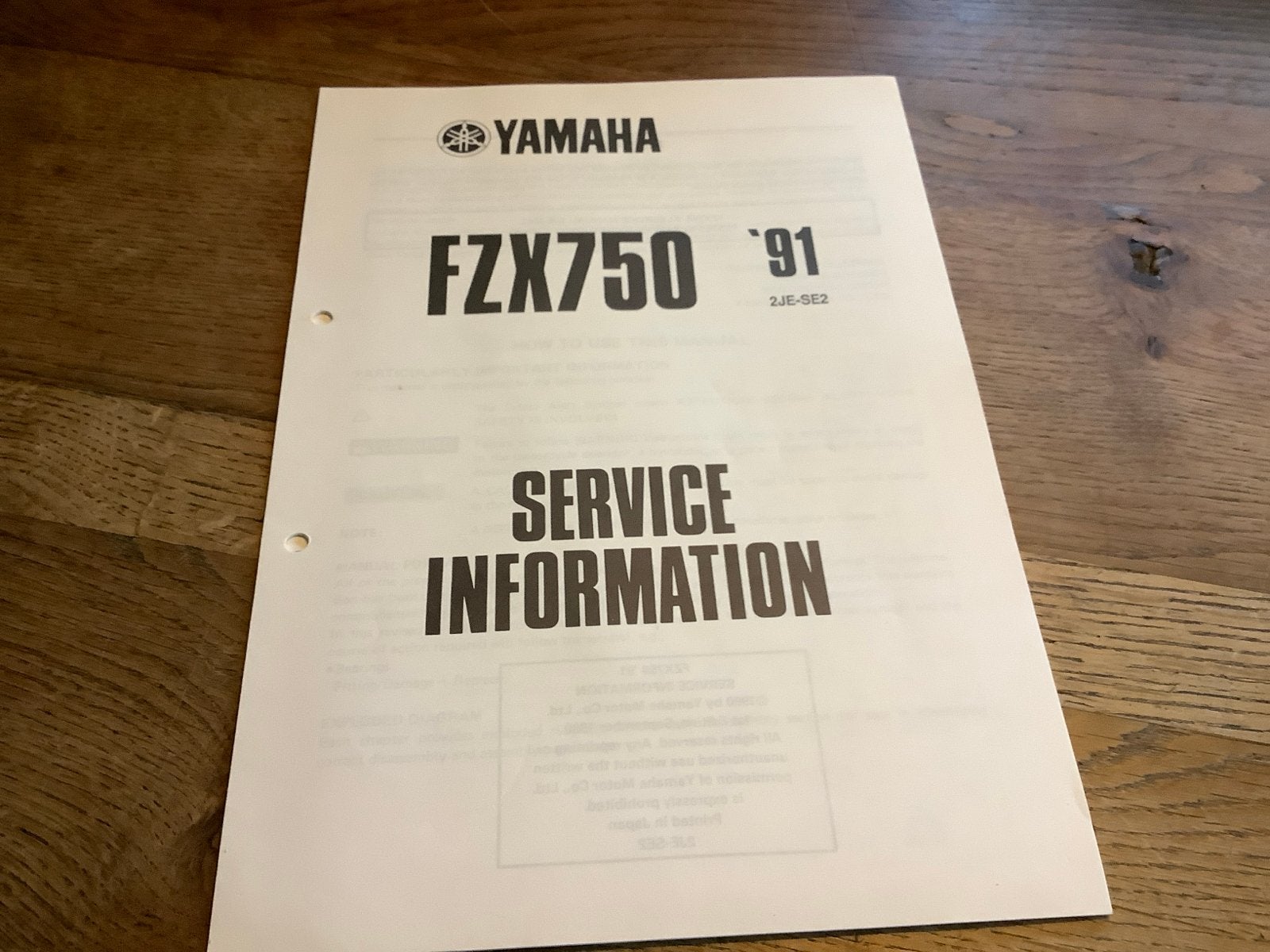 Yamaha FZX750 '91 Service Informatie Handleiding.  (248), Verzenden, Yamaha