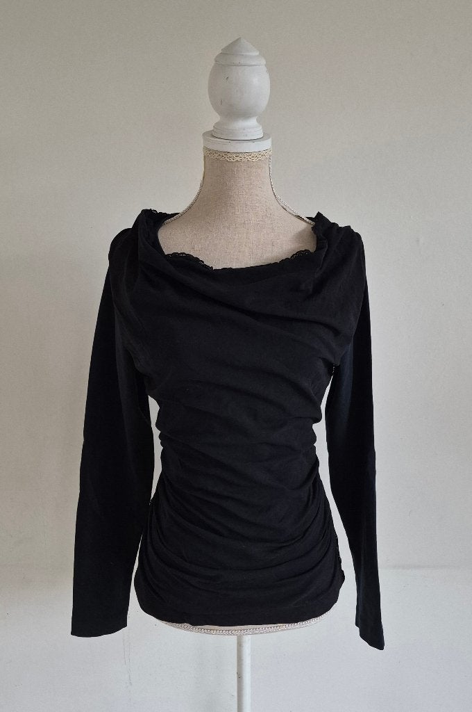Emma top tule/kant zwart L, Ophalen of Verzenden, Nieuw, Maat 42/44 (L), Zwart