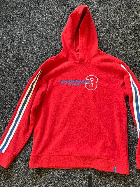 S.Oliver Rode Fleece Trui met Strepen - Maat XL, Ophalen of Verzenden, Gedragen, Maat 56/58 (XL), Rood