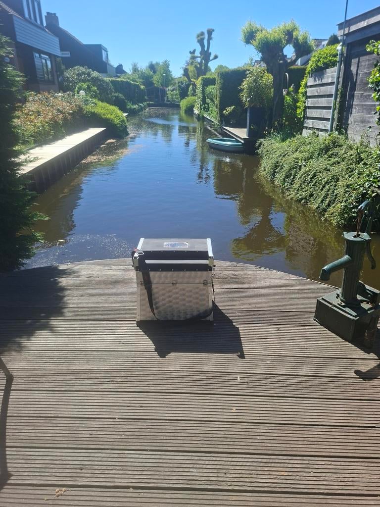 Aluminium viskoffer met zitje - Silver Jumbo, Watersport en Boten, Ophalen, Gebruikt, Koffer of Tas