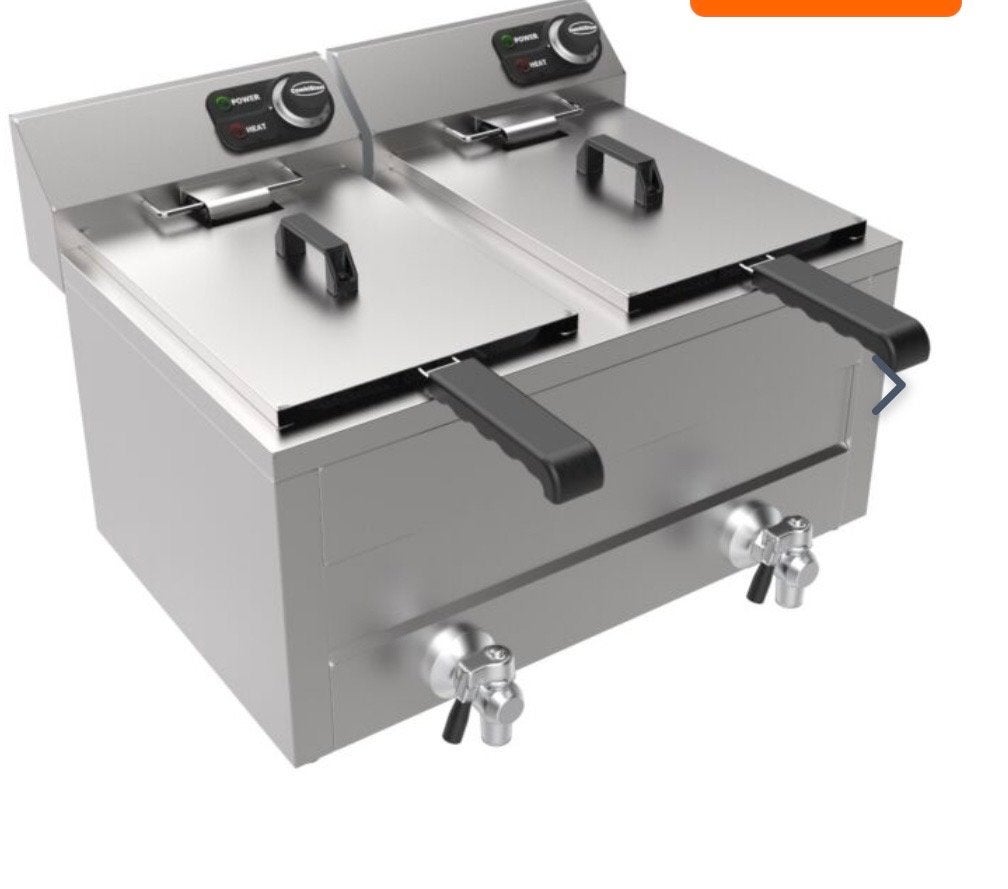 Nieuwe CombiSteel Elektrische Dubbele Friteuse 2x8L, 4 liter of meer, Ophalen, Nieuw, Duo-friteuse