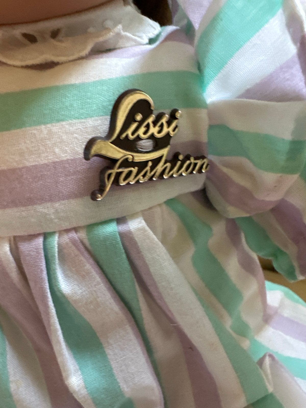 Lissi Fashion Babypop met gestreepte jurk en schoentjes, Ophalen, Gebruikt, Babypop