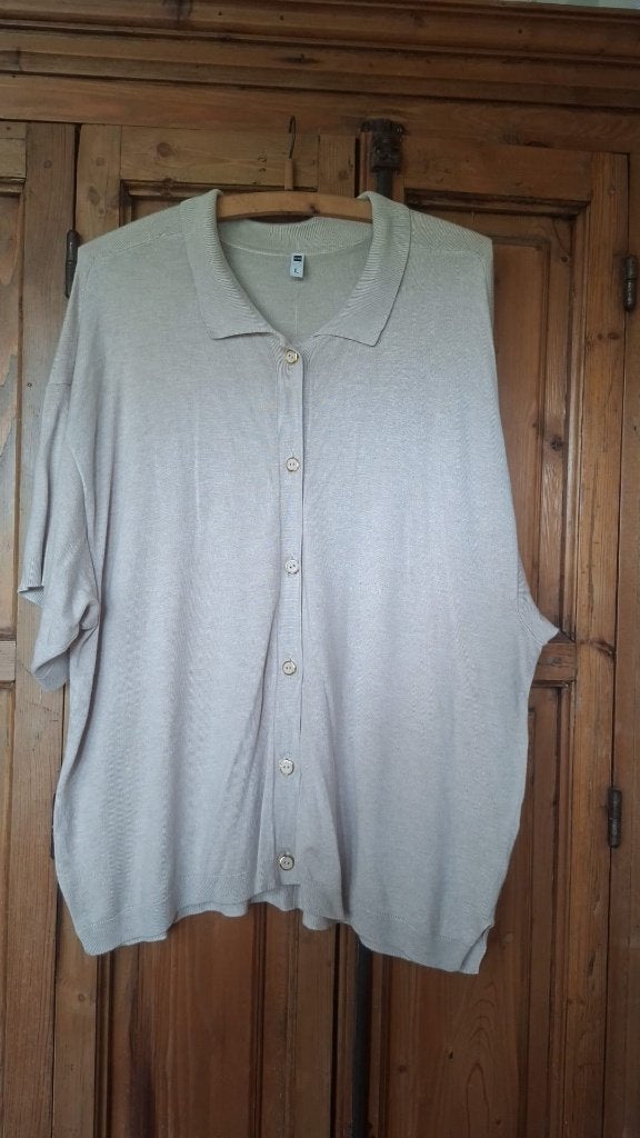 Vestje korte mouwen beige L Hema, Kleding | Dames, Ophalen of Verzenden, Zo goed als nieuw, Maat 42/44 (L), Beige