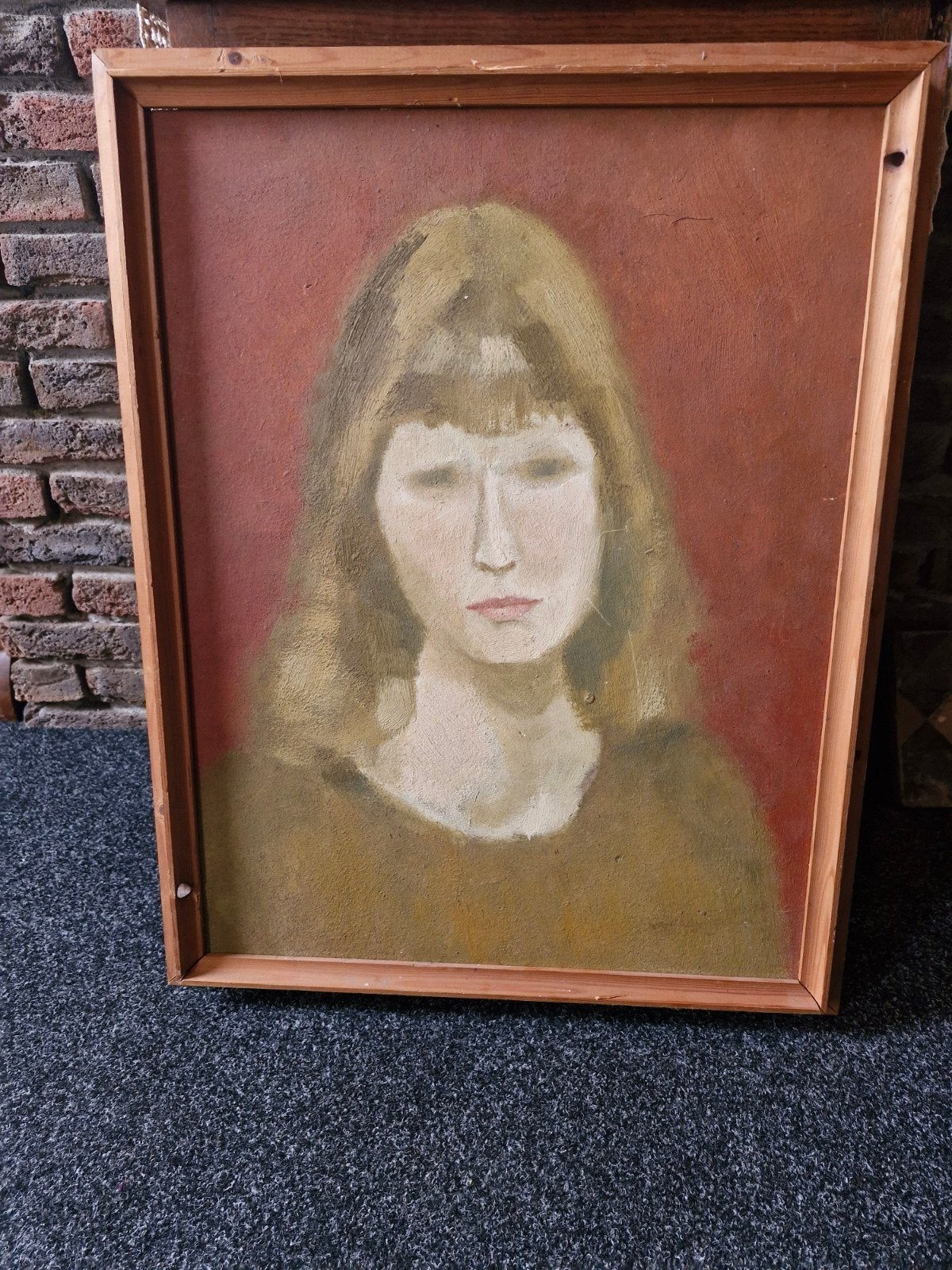 Portret van E. van Rijswijk - Schilderij 64x49 cm, Ophalen, Portret of Personen, Realistisch, Olieverf