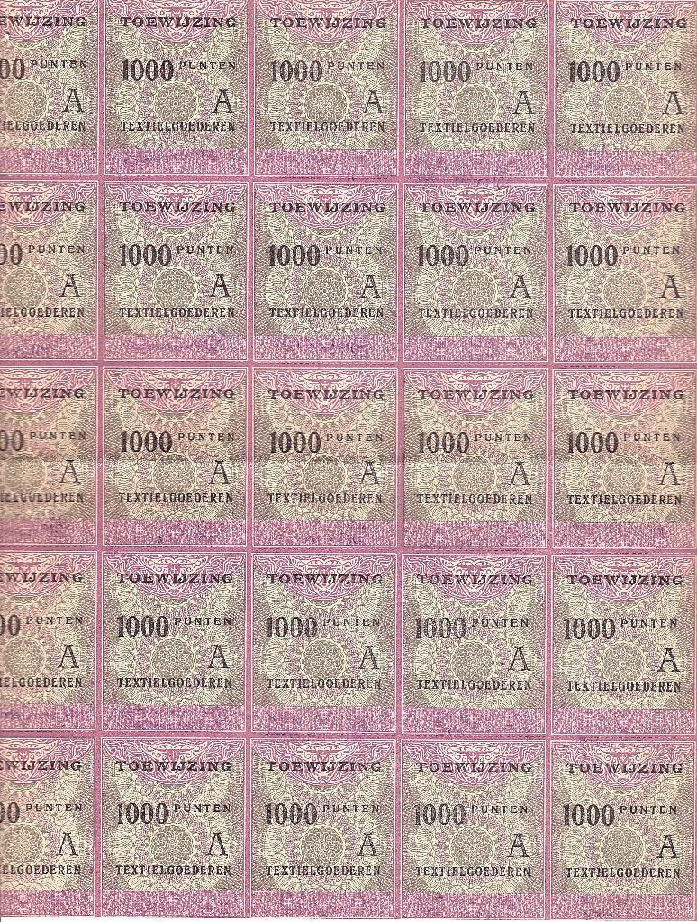 BONKAART TOEWIJZING  TEXTIELGOEDERN, Ophalen of Verzenden, Euro's