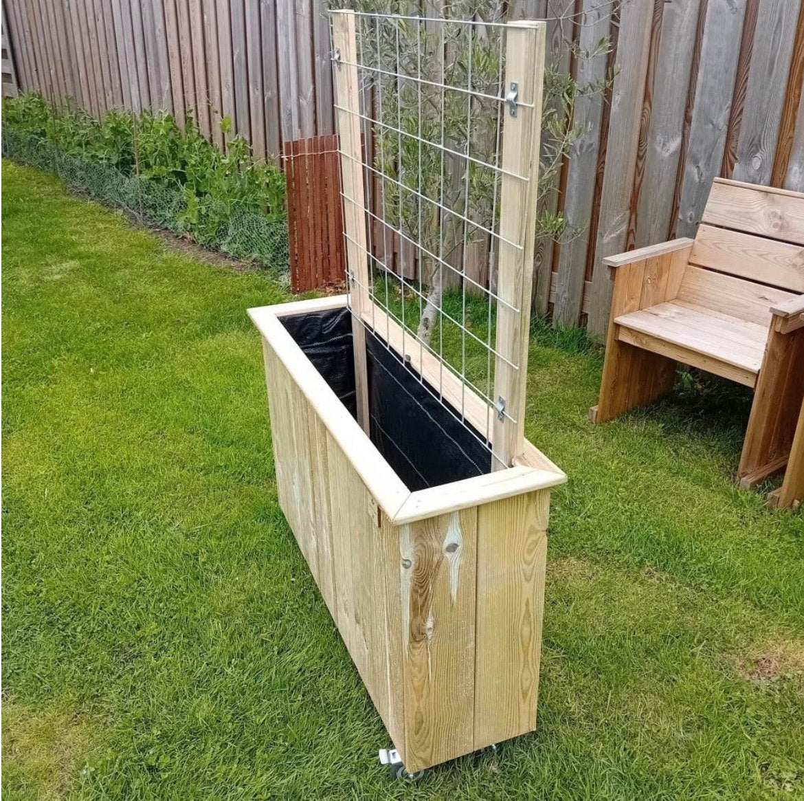 Plantenbak met rek geïmpregneerd grenen, Ophalen, Nieuw, Binnen, 60 tot 100 cm