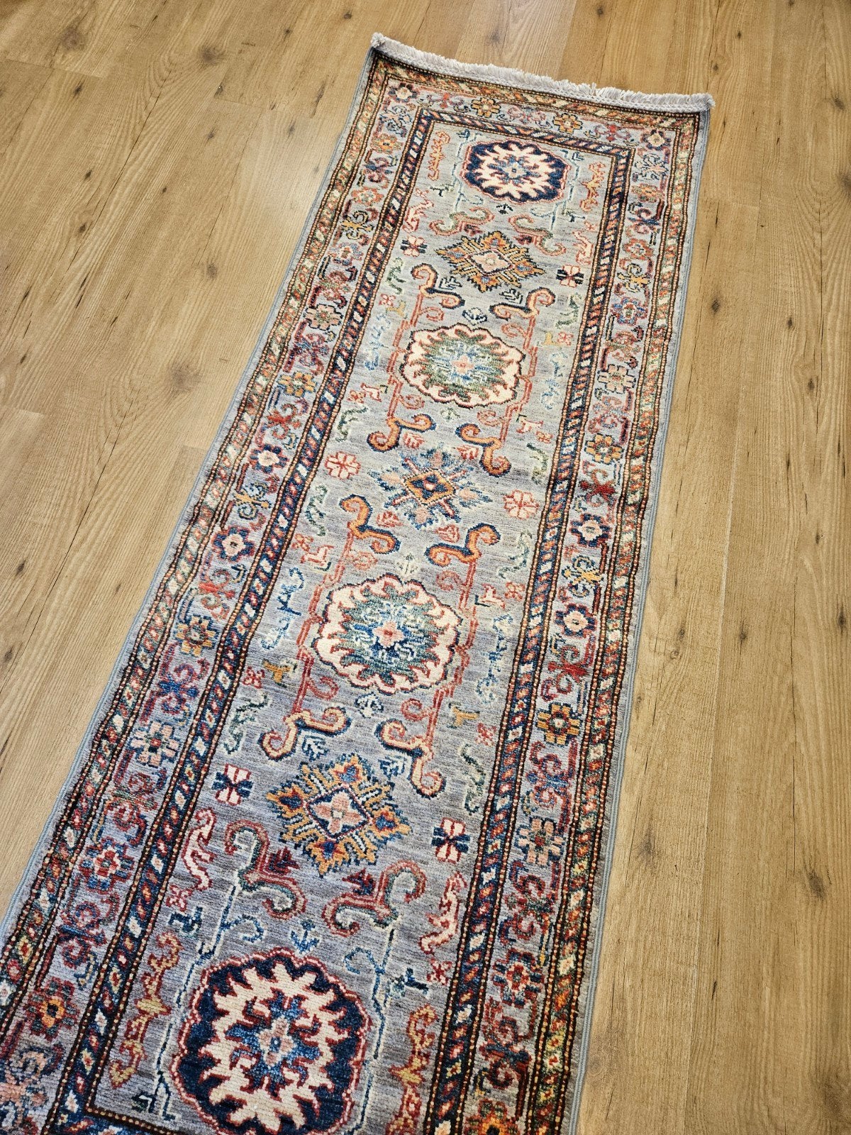 Handgeknoopt oosters tapijt loper kazak super 177x63, Info@SlatsAntiek.nl, Perzisch, Vof Slats Antiek, 150 tot 200 cm