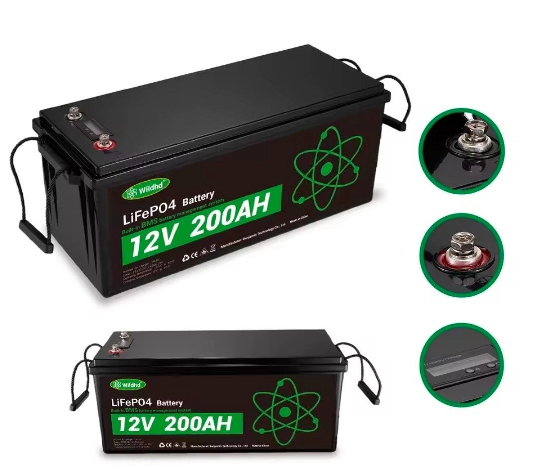 Nieuwe LiFePO4 Accu 12V 200AH met BMS, Ophalen of Verzenden