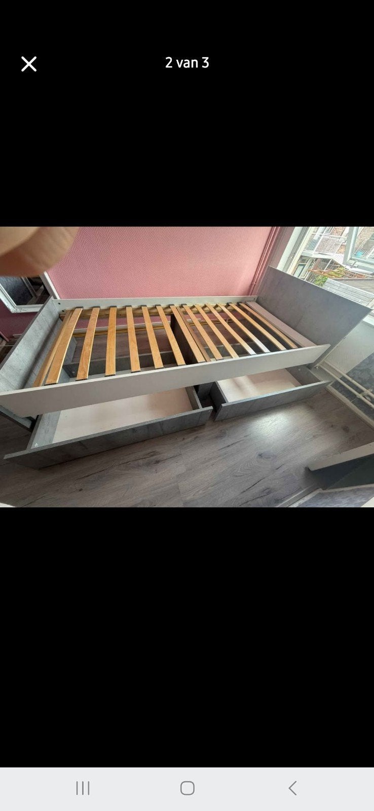 Eenpersoonsbed 90x200 met lades - Vlaardingen Centrum, Huis en Inrichting, Slaapkamer | Bedden, Ophalen of Verzenden, Eenpersoons
