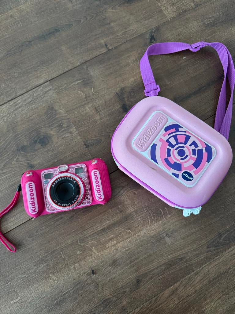 VTech Kidizoom Duo 5.0 Roze Digitale Camera met Tas, Kinderen en Baby's, Speelgoed | Vtech, Ophalen of Verzenden, Gebruikt, 4 tot 6 jaar