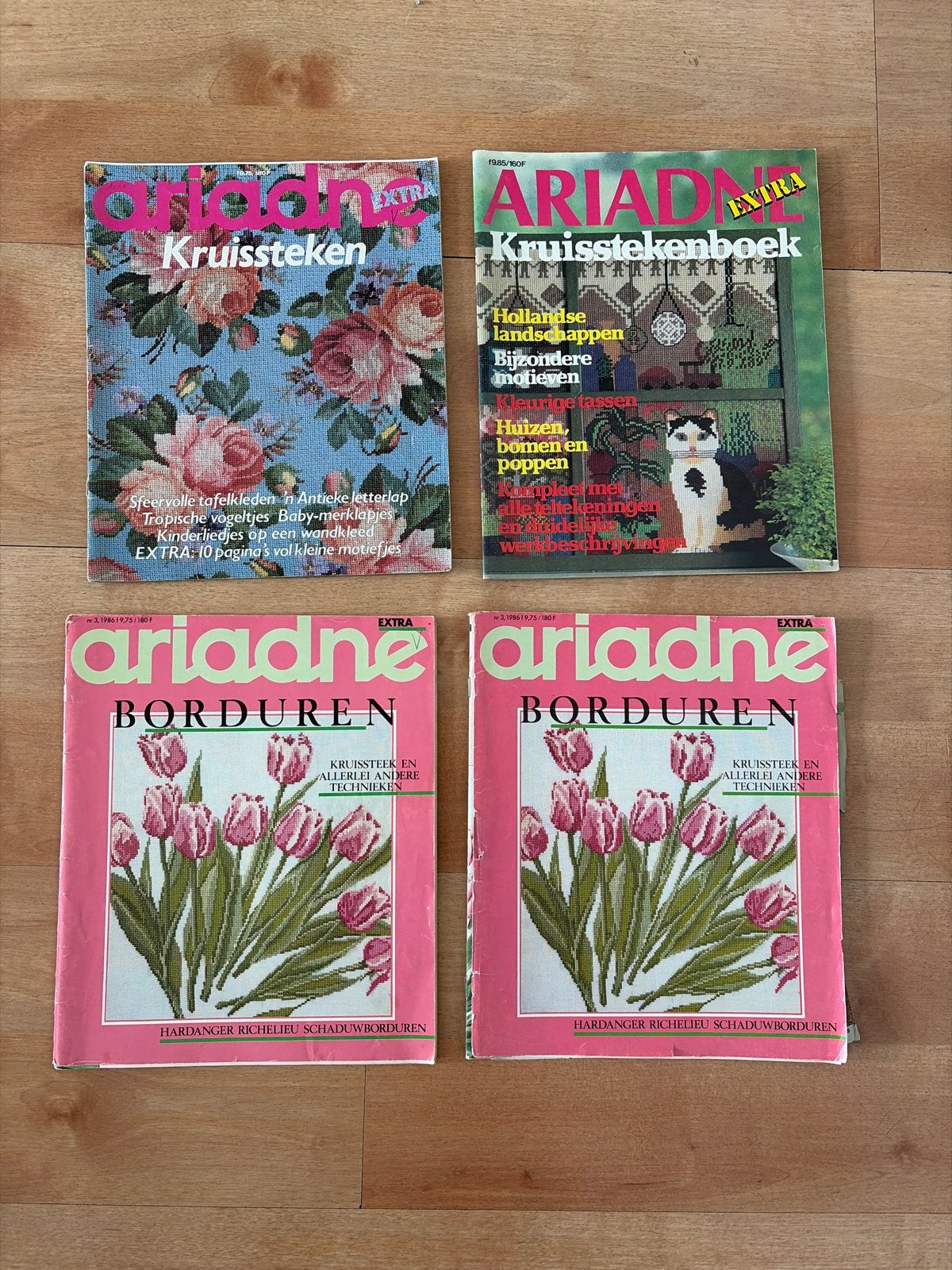 Ariadne Borduur- en Kruissteekboeken (4 stuks), Ophalen of Verzenden, Gebruikt, Handborduren, Patroon