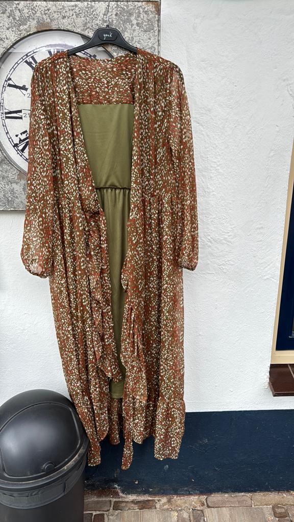 Vero Moda gevoerde wikkeljurk met print, Maat 38/40 (M), Bruin, Ophalen of Verzenden, Zo goed als nieuw