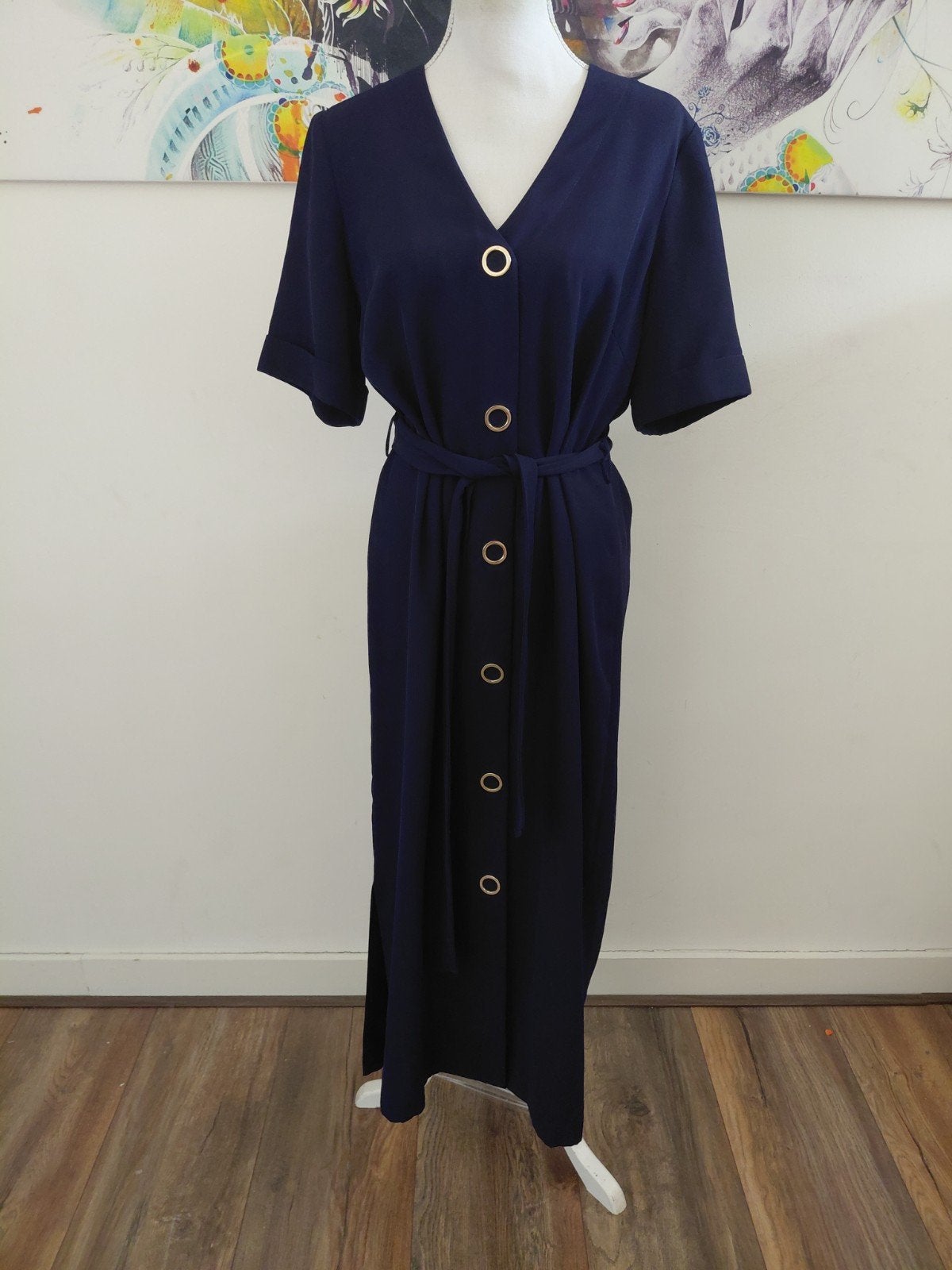 Prachtige lange donkerblauwe jurk van Fifth House maat 42, Kleding | Dames, Jurken, Blauw, Maat 42/44 (L), Ophalen of Verzenden