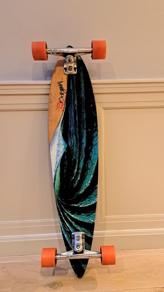 Longboard Pintail 40 - Ideaal voor beginners en cruisen, Sport en Fitness, Skateboarden, Ophalen of Verzenden, Gebruikt, Skateboard